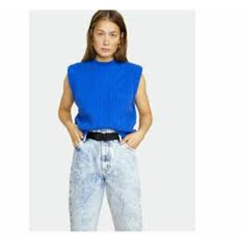 Les Coyotes De Paris Morris Sleeveless Blue Sweater